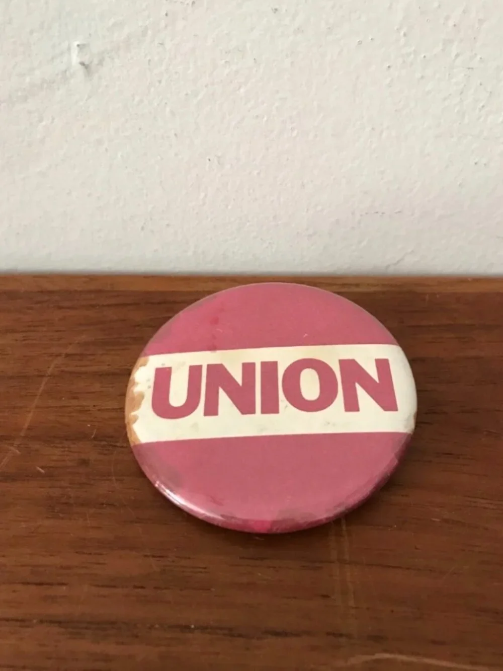 1960's Official Authentic Workers Union Pinback Button Utility Textile Trade